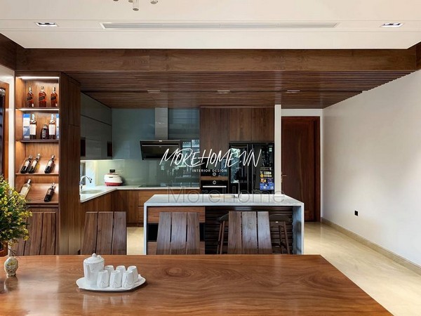 TỦ BẾP HIỆN ĐẠI MÀU ÓC CHÓ - TB03